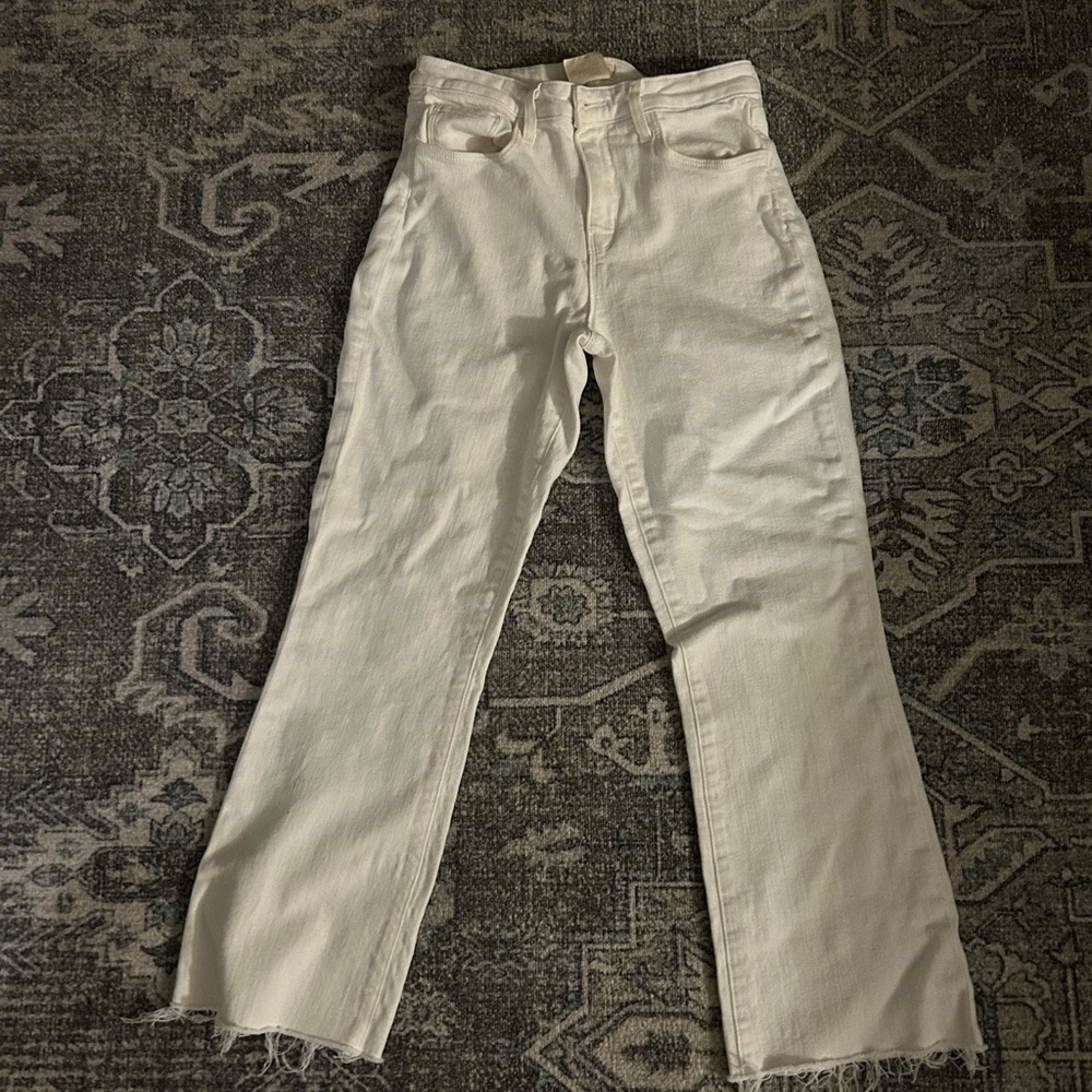 L'AGENCE Cream Straight Leg Jeans